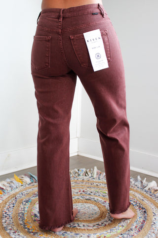 Genesis Ankle Wide Jean | Tummy Control • Lurex Chocolate
