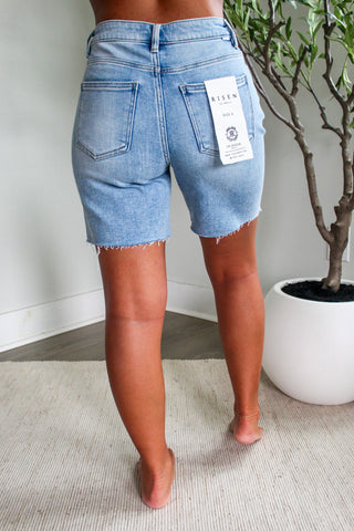 Scottie High Rise Shorts | Tummy Control • Light Wash