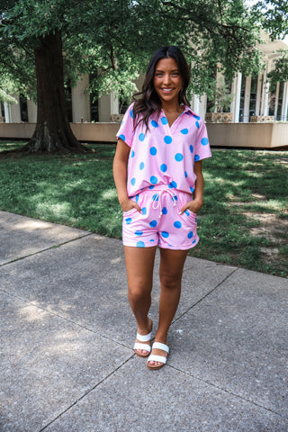 Playful Pop Short Set • Pink/Blue