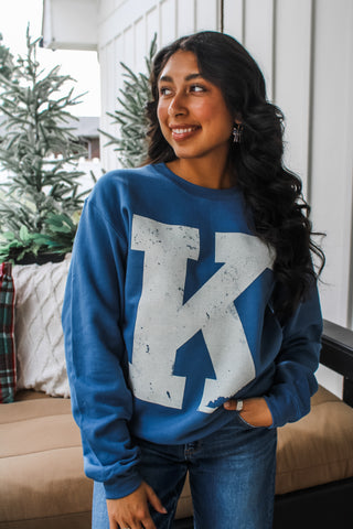 K Is For Kentucky Graphic Sweatshirt • Slate Blue