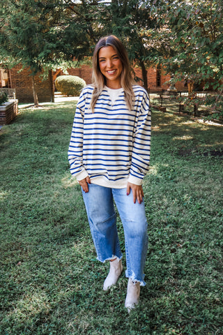 Oliver Striped Pullover • Cream