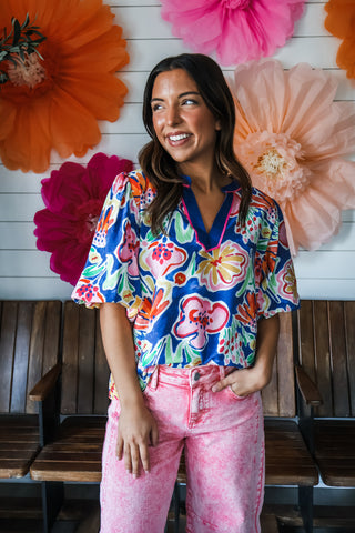 Flower Pop • Blue/Pink