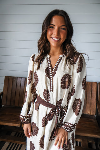 Autumn Leaves Midi • Cream/Brown