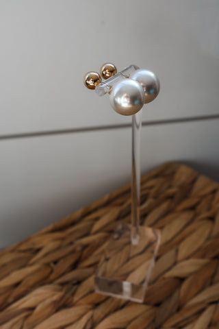 Beautiful Bauble Reversible Pearl Earrings • Gold