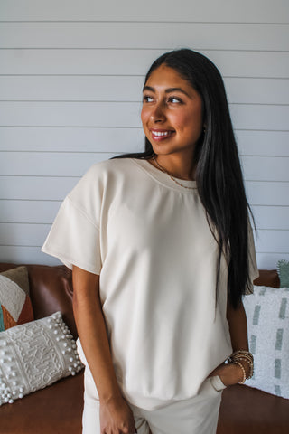 Simple Luxury Scuba Top • Cream - FINAL SALE