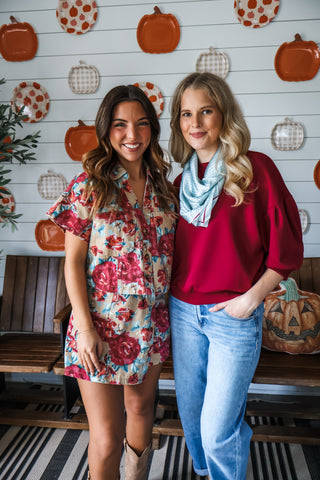 Autumn Romance Denim Top • Tan