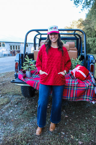 Merry Moments Quilted Top • Red - FINAL SALE