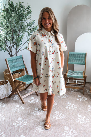 Feeling Floral Midi Dress • Cream