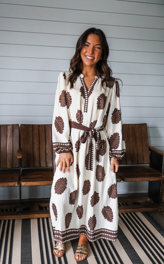 Autumn Leaves Midi • Cream/Brown