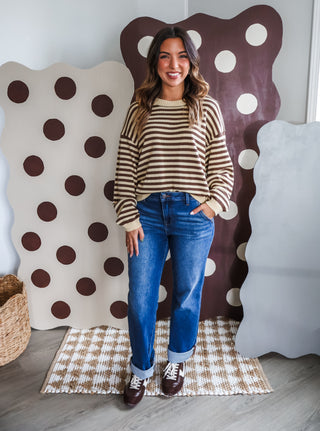 Fresh Fall Stripes • Butter/Brown