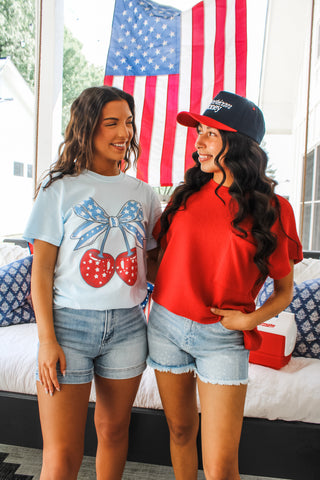 Backyard Party Pocket Top • Red - FINAL SALE