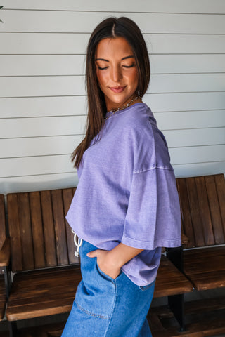 Cool Down Oversized Tee • Purple - FINAL SALE