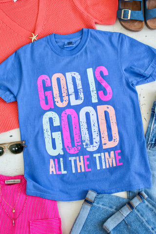 God Is Good All The Time Graphic Tee • Blue