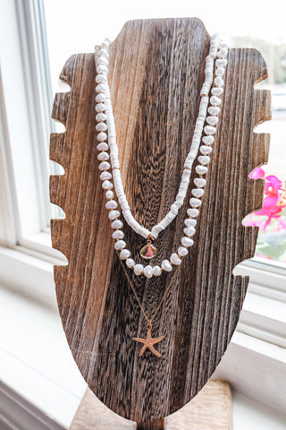 Coastal Scene Layered Necklace • Gold