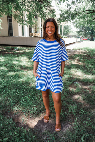 Perfect Play Pocket Dress • Blue Stripe