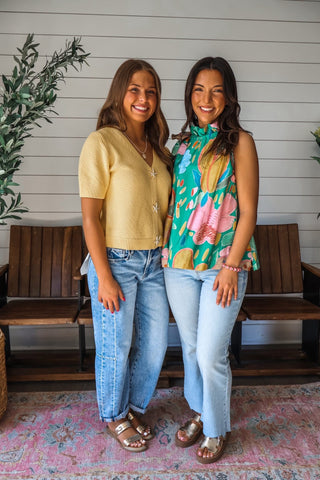 Tropical Twist Ruffle Top • Green - FINAL SALE