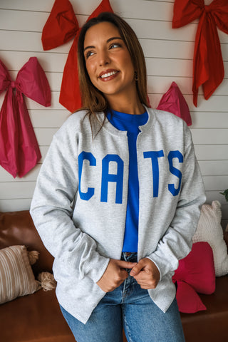 Go Cats Sweatshirt Cardigan • Ash Grey