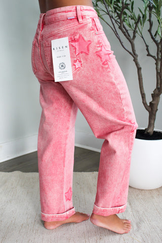 Gigi Star Print Boyfriend Jean • Taffy