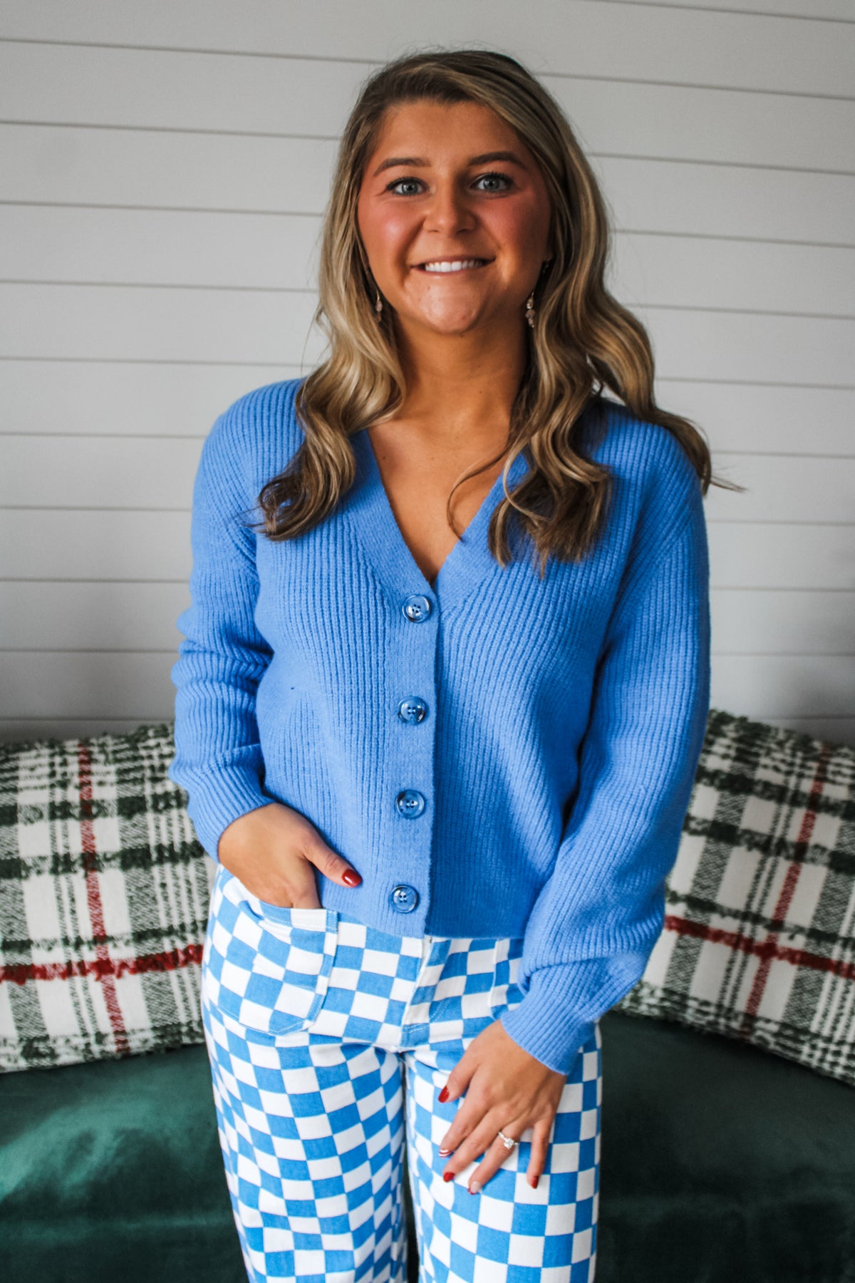 Classic & Cozy Cardigan Sweater • Blue