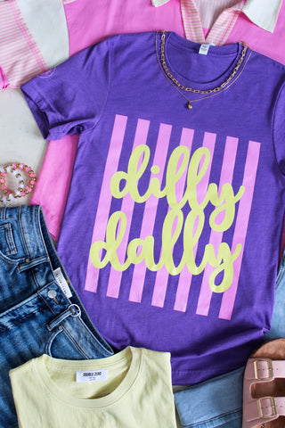 Dilly Dally Graphic Tee • Heather Purple