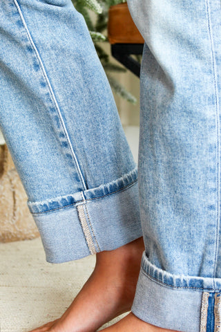 Dallas Cuffed Straight Leg | Tummy Control • Light Wash