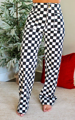 Blaze Checkered Pants • Black
