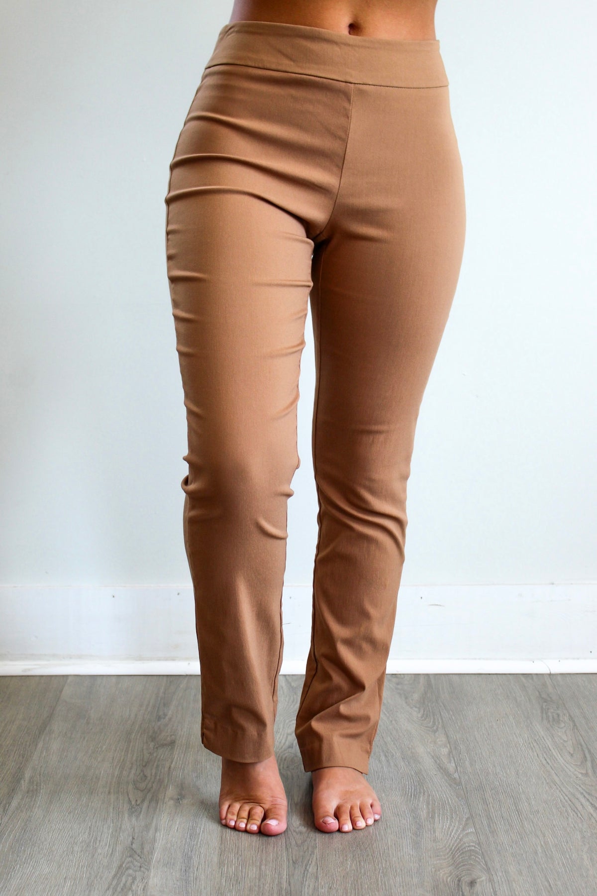 Paige Straight Leg Stretch Pant • Tan