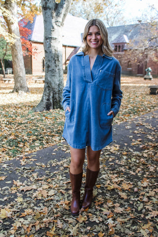 Sloane Denim Pocket Dress • Medium Wash