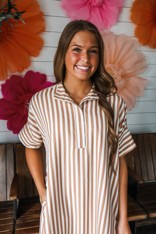 Striped Sensation Midi • Tan