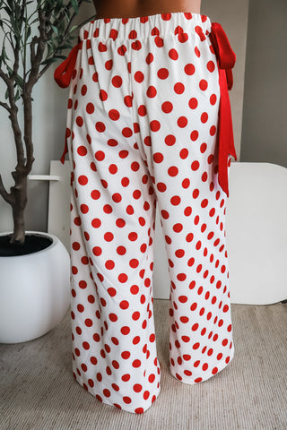 Out of your league • red polka dot pants • tie