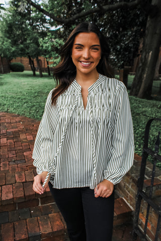 Cider Lane • Olive Pinstripe - FINAL SALE