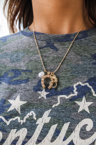 Hold Your Horses Charm Necklace • Gold
