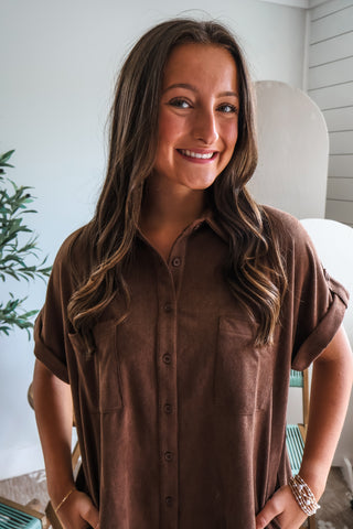 Double Up Pocket Dress • Dark Brown