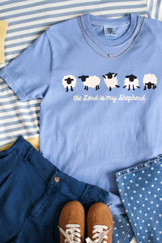 The Lord Is My Sheperd Graphic Tee • Blue