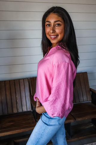 Polished Perfection Scallop Top • Pink