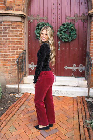 Sparkly Nights Velvet Top • Black