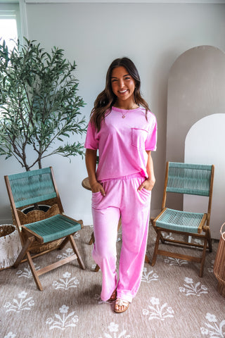 Sundrenched Pocket Pant Set • Pink