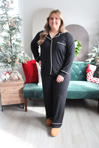 Christmas Eve Comfort Pajama Set • Black - PLUS