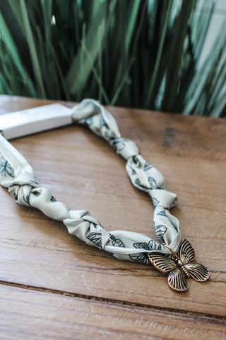 Chasing Butterflies Scarf Necklace • Taupe