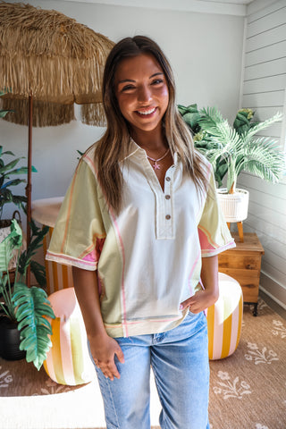 Chasing Sunsets Colorblock Top • Lemon - FINAL SALE