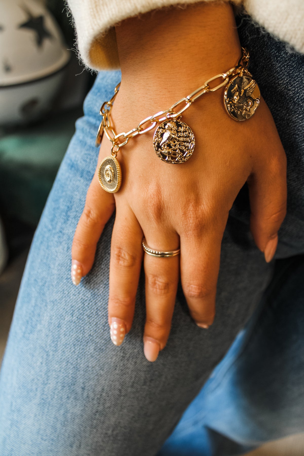 Priceless Treasure Coin Charm Bracelet • Gold