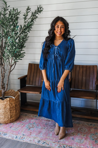 Denim Darling Ruffle Midi - FINAL SALE