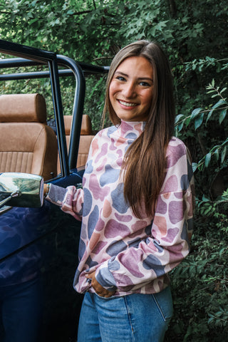 Cute In Camo Pullover • Pink