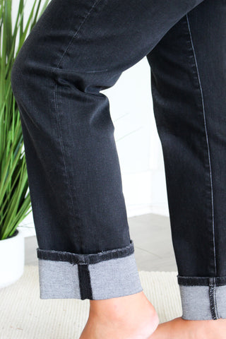 Jane Cuffed Straight Leg • Black