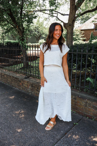 Coastal Cruise Skirt Set • Cream
