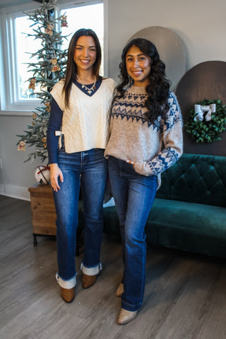 Cable Knit Classic Bow Tie Vest • Cream