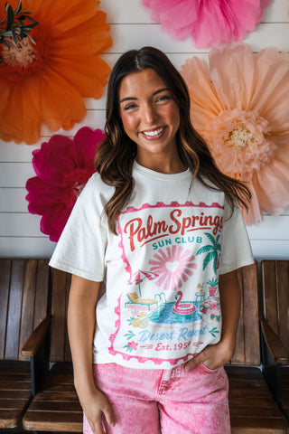 Palm Springs Graphic Top • Natural