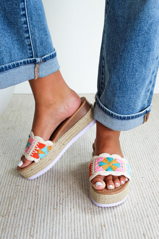 Paloma Platform Crochet Sandal • Beige - FINAL SALE