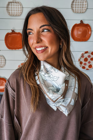Dahlia Darling Silk Scarf • Champagne
