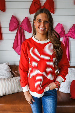 Flower Power Patchwork Top • Red